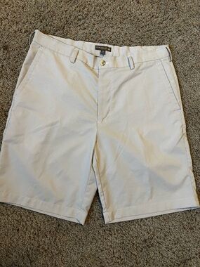 Peter Millar Tan and White Shorts Crown Sport